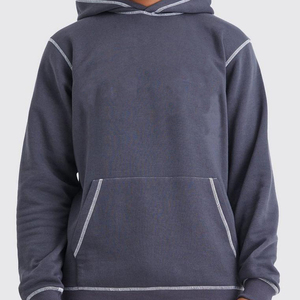 Winter Solid Pullover <b>Tracksuit</b> 100% Cotton Custom Logo Stacked Sweatpants and Oversized Hoodie Set - Product Image 5