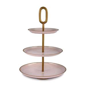 Refined Metal Cake Stand Set for Reception Functions Eco-Friendly Design to <b>Highlight</b> Desserts Complement Luxurious Event Decor - Product Image 1