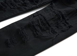 กางเกงยีนส์ผู้ชายทรงสกินนี่ แต่งลายปะ ลุคสตรีทแวร์ คุณภาพสูง ผลิตจากวัสดุคุณภาพเยี่ยม ซักฟอกแบบวินเทจ ทำสีซีดแบบดิสเทรส - Product Image 3