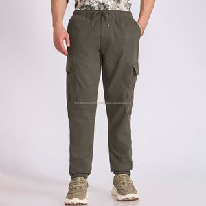 Men's Casual Comfortable 100% Cotton <b>Straight</b>-<b>Leg</b> <b>Cargo</b> Pants Button Fly Mid Waist Colored Wash Anti-Pilling for All Occasions - Product Image 5