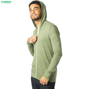 Vente en gros de sweats à capuche unisexes légers de couleur moutarde uni 2024, 100% coton, molleton/polaire française, doux, durables, séchage rapide - Product Image 3
