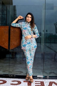 Nuevo conjunto de cordón para padres con pantalón con estampado de muselina para uso regular y de oficina del proveedor indio - Product Image 3