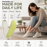 Semelles personnalisées pour chaussures, inserts de soutien de la voûte plantaire, fabricant et fournisseur FOOTWORK LAB, tissu PU, écologique, durable