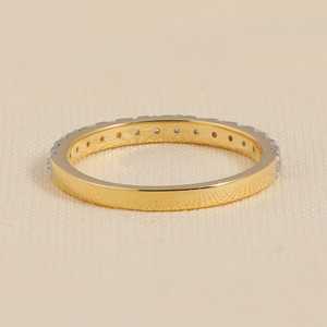 Bague de mariage demi-éternité en diamant rond de culture élégante LR31260 - Product Image 1