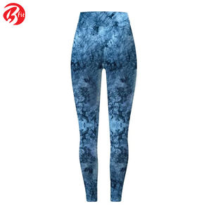 Best Quality Women's Printed Workout Pants Fashionable Solid Pattern Tummy Control Yoga <b>Leggings</b> with Elastic Waist - Product Image 3
