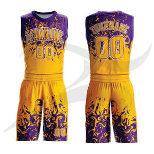 Nouveau maillot de basket-ball pour hommes respirant col rond vêtements de sport Laker maillot de basket-ball d'été - Product Image 1