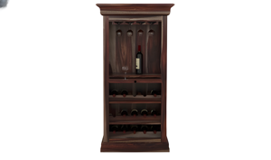 Mueble de Madera de Java, Madera de Teca Sólida, Vinoteca Moderna para 15 Botellas, Bandeja Extraíble Hecha a Mano, Porta Copas de Acero Inoxidable - Product Image 3