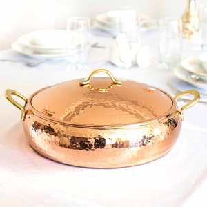 Haute demande prix raisonnable plat de riz de luxe écologique plats de service en cuivre sûrs ustensiles de cuisine - Product Image 6