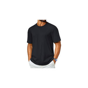 T-shirts pour hommes en coton de première qualité à manches courtes et col rond T-shirts classiques solides et basiques T-shirts décontractés à coupe ample - Product Image 5