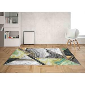 Tapis en marbre vert, tapis décoratif, tapis en marbre, tapis modernes, tapis de luxe, tapis en velours - Product Image 4