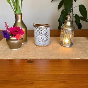 Candelabros decorativos de metal grabados a mano, tarros de farolillos con acabado duradero, acento de decoración del hogar - Product Image 2