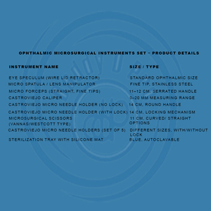 Daddy D Pro bệnh viện nhãn khoa dụng cụ phẫu thuật 13 cái chuyên nghiệp thép không gỉ Bệnh tăng nhãn áp & mắt microsurgery Kit CE ISO - Product Image 6