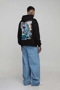 Sweat à capuche d'hiver imprimé Design arrière 100% coton épais pull d'hiver Logo personnalisé imprimé unisexe - Product Image 4