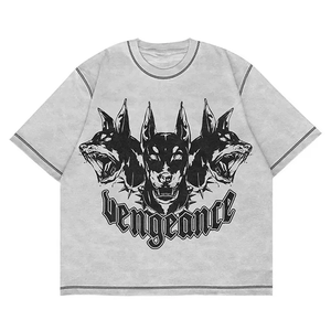 เสื้อยืดผ้าฝ้าย100% สำหรับผู้ชายซักแบบโอเวอร์ไซส์ดีไซน์ใหม่ล่าสุด - Product Image 5