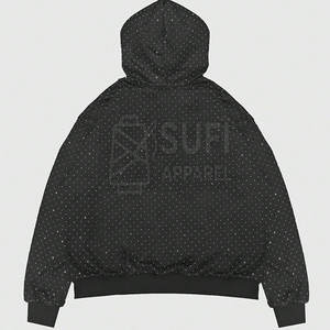 Sudadera con Capucha de Invierno con Pedrería Brillante para Hombre - Sudadera Informal Elegante, Ecológica y Transpirable con Piedras Brillantes - Product Image 2