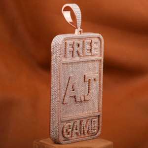 Vente flash Pendentif Hip Hop personnalisé avec lettre brillante, fait à la main en argent 925 avec diamant moissanite, style cubain pour homme - Product Image 3