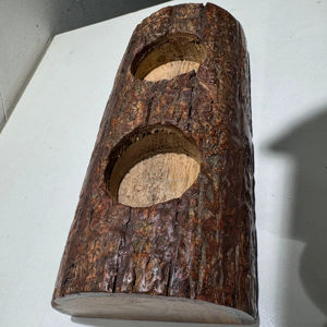 Bougeoir en bois naturel rustique Design d'intérieur écologique fait à la main avec des solutions d'éclairage confortables pour Noël - Product Image 1