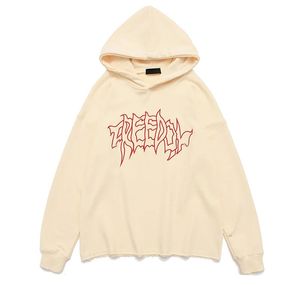 Venta al por mayor moda de lana orgánica de algodón de las mujeres sudaderas con capucha de peso pesado de Streetwear sudaderas con capucha para hombre - Product Image 3