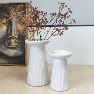 Different Style Vase <b>Set</b> Rough <b>Pottery</b> Vase Modern Tabletop Centerpieces White Matte Small Ceramic Bud Vases For Ceramic - Product Image 4