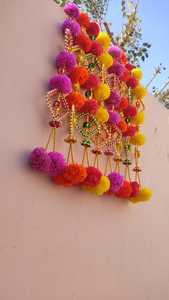 จํานวนมากตกแต่งลูกปัดพวงมาลัยเพดานบ้านตกแต่งลูกปัดประดิษฐ์ Toran สีสันลูกปัดฮัลดีตกแต่ง - Product Image 4