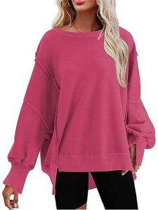 Sudadera con capucha de color de manga R de longitud media suelta para mujer Camiseta informal de verano con personalización de dibujos animados - Product Image 5