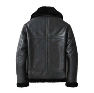 Trending <b>Men's</b> B3 <b>Sheepskin</b> Shearling Leather <b>Jacket</b> Premium Grade Finished Leather Outerwear <b>Jacket</b> for <b>Men</b> - Product Image 5