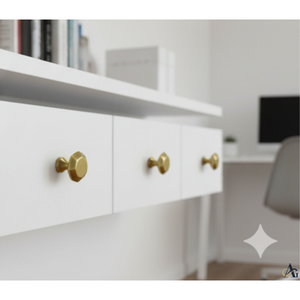Manija y perilla de muebles de latón Octágono moderno para tocador, dormitorio, armario de baño, cajón, duradero y ecológico - Product Image 2