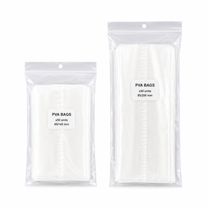 Sacs PVA 80x145mm 85x200mm 50 unités, dissolution rapide, solubles dans l'eau, pour pêche à la carpe, sans résidus, gaufrés, accessoires de pêche - Product Image 1