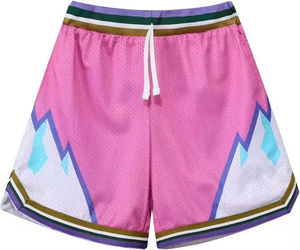 Pantalones cortos de baloncesto de malla transpirable con estampado personalizado con bolsillos para ropa deportiva Chaleco corto de baloncesto con estampado - Product Image 1
