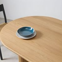 Table à manger en bois massif de style scandinave et du milieu du siècle, couleur naturelle, forme ovale, pour la maison ou l'hôtel, meubles
