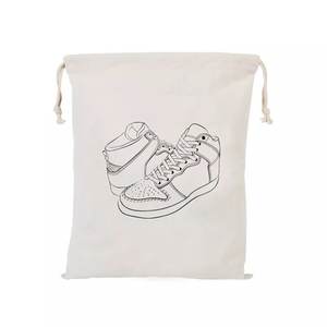 Sac à cordon en toile coton durable imprimé personnalisé écologique réutilisable Sac d'épicerie en maille Sac à provisions en toile réutilisable - Product Image 5