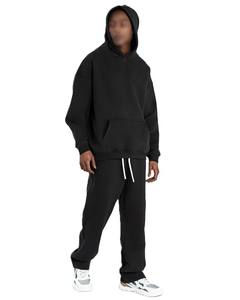 OEM Premium CVC 350g <b>Mens</b> Oversized <b>Hoodie</b> Set American Streetwear Fleece Tracksuit Winter Loose Fit Customizable <b>Hoodie</b> - Product Image 1