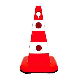 60cm Rubber Waterproof Cat's Eye Roadway Safety Traffic Cones with 50-Piece Set & Weights - Product Image 4