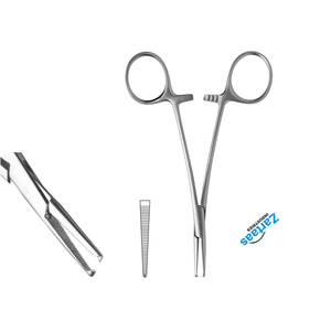 Fórceps para la arteria Halsted-Mosquito de acero inoxidable de alta calidad, dientes rectos dentados 1x2, 12,5 cm - Product Image 3