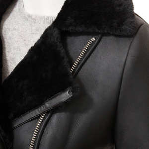 เสื้อแจ็คเก็ตแฟชั่นหนังแกะแท้คุณภาพสูงสำหรับผู้หญิง กันน้ำ เป็นมิตรกับสิ่งแวดล้อม ระบายอากาศได้ดี ดีไซน์ใหม่ รับผลิตตามสั่ง ขายส่ง - Product Image 3