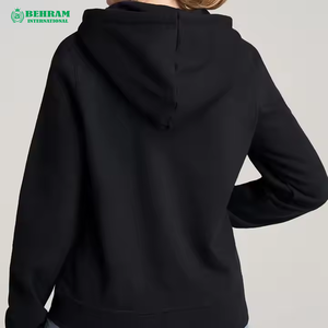 Sweat-shirt à capuche zippé unisexe en molleton de coton/éponge française respirant et à séchage rapide, coupe régulière, thermique, pour l'hiver - Product Image 5