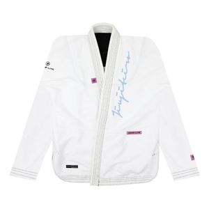 White Brazilian Jiu Jitsu Competition Gi 390gsm Pearl Weave Lightweight Durable Uniform for Tournaments - Product Image 1