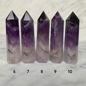 Torre de punta de cristal curativo Natural de 5-9cm al por mayor Pilar de varita de cristal de amatista de cuarzo rosa para Decoración - Product Image 3