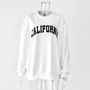 Sweat-shirt oversize confortable et tendance, en polaire douce, chaud, coupe ample, pour tous les jours, style décontracté, style urbain, haut pour femme - Product Image 6