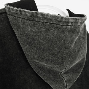 Sweat-shirt lourd personnalisé avec logo et étiquette de votre propre conception, streetwear surdimensionné, sweat-shirt vintage lavé pour hommes - Product Image 3