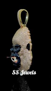 เครื่องทดสอบเพชรรูปการ์ตูนโรเดียมชุบ925เงินรูปหน้า VVS1โมอิสซาไนต์เย็นสไตล์ทางศาสนาแบบกำหนดเอง3D - Product Image 4