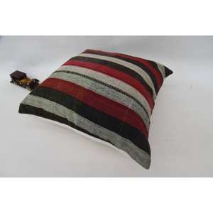 Multicolor Wool Kilim 24x24 Inch Luxury Pillow Woven Vintage & <b>Fluffy</b> Pattern Leaves Style Portable Bedding Decorative <b>Cushion</b> - Product Image 5