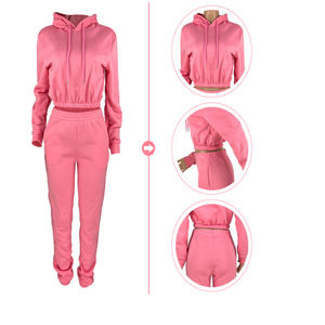 Ensemble de survêtement d'hiver 2 pièces pour homme avec logo personnalisé, sweat à capuche et pantalon de jogging superposés, en tissu tricoté 100% coton, respirant et léger - Product Image 4