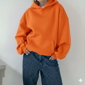 Sudadera Extra Grande para Mujer, Estilo Casual de Invierno, Corte Holgado, Moda Urbana Minimalista para Uso Diario Cómodo - Product Image 6