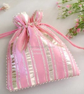 Bolsa étnica india Potli, bolsa de joyería, bolsas de regalo de devolución festiva, bolsas con cordón de boda, Haldi Mehndi Sangeet, regalos de devolución, favores - Product Image 3
