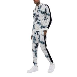 Conjunto de Sudadera con capucha de algodón grueso para correr unisex, patrón de tinte de corbata con logotipo de serigrafía personalizado, transpirable, temporada de invierno para adultos - Product Image 6