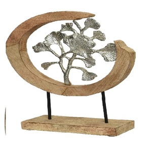 Best Selling Decorative <b>Object</b> Gingko Leaf Aluminium with mango Wood in 2 Possible Designs With Great Quality Cheap Prices - Product Image 1