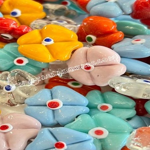 Millefiori, venta al por mayor, pulsera, cuentas de cristal de Murano, cuentas hechas a mano con forma de flor de murano para la fabricación de joyas - Product Image 2