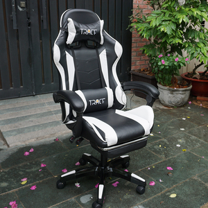เก้าอี้เกมมิ่งปรับเอนได้ GC001 สำหรับใช้ในบ้าน สีดำขาว ลำโพงบลูทูธ ปรับระดับความสูงได้ 4D ขยายได้ ทนทาน ผลิตจากไนลอน โลหะ และ PU - Product Image 3