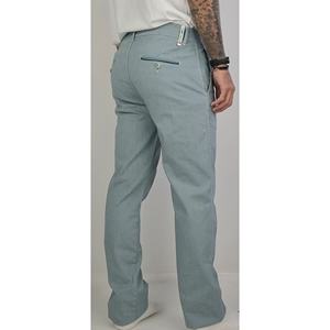MONTIZON ALTEA Pants Turkish Blue 100% Cotton Chinos Zipper Decorations Anti-Pilling <b>Man</b> <b>Trousers</b> <b>Baggy</b> Style Mid Waist Size XL - Product Image 1